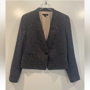 Ann‎ Taylor Gray Tweed Blazer Jacket Career Womens Size 6 (H)